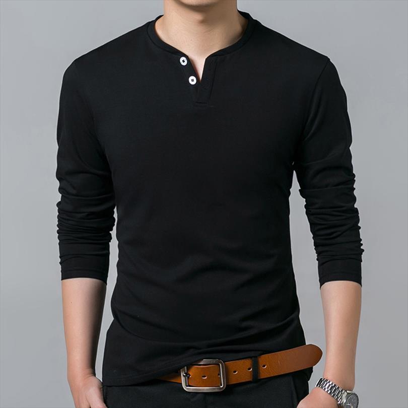 

fashion brand clothing v neck mens streetwear trends mercerized cotton long sleeve tshirts for men, White;black