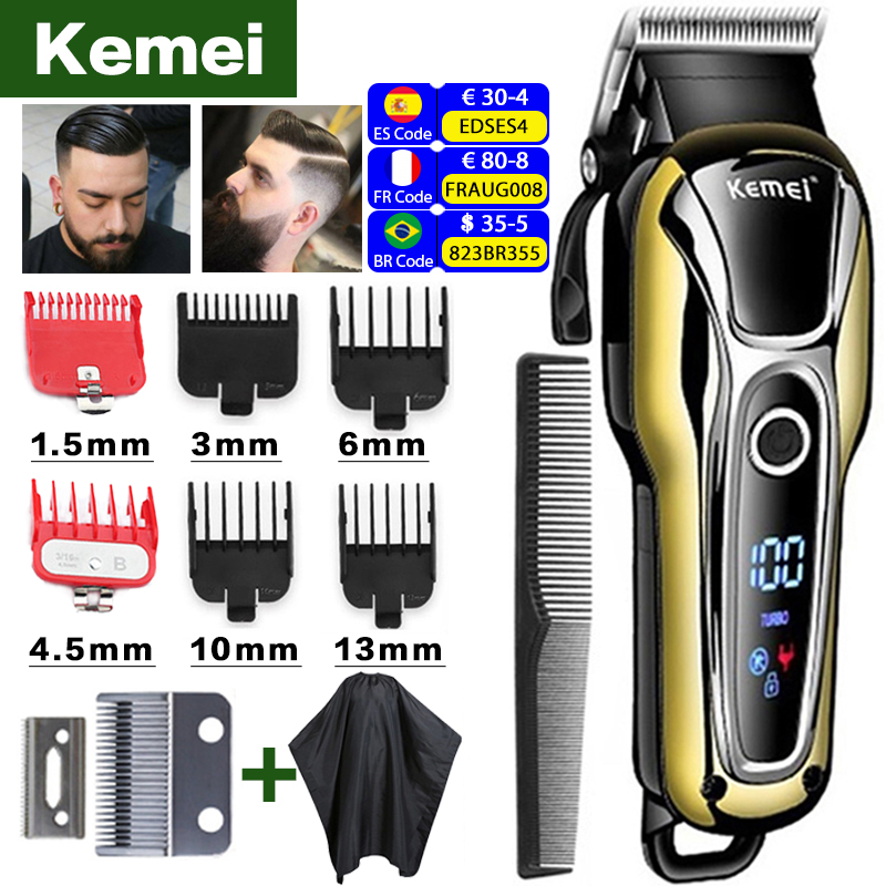 

Kemei hair clipper professional hair Trimmer in Hair clippers for men electric trimmers LCD Display machine barber cutter 5