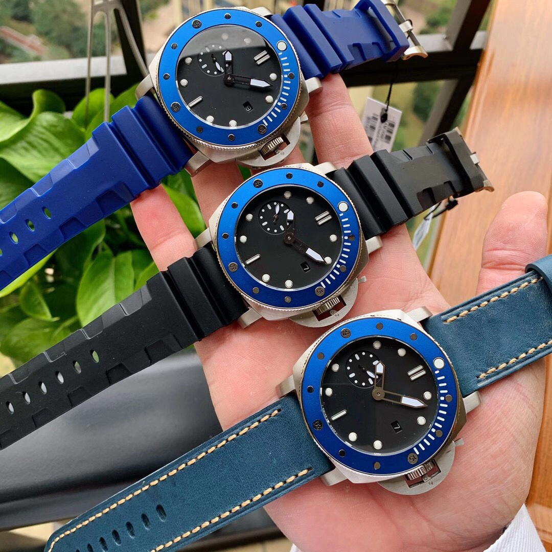 

Wristwatches Men's Watch Mechanical Self-Winding Movement Glass Surface Leather Strap Stainless Steel Case Dial, Blue