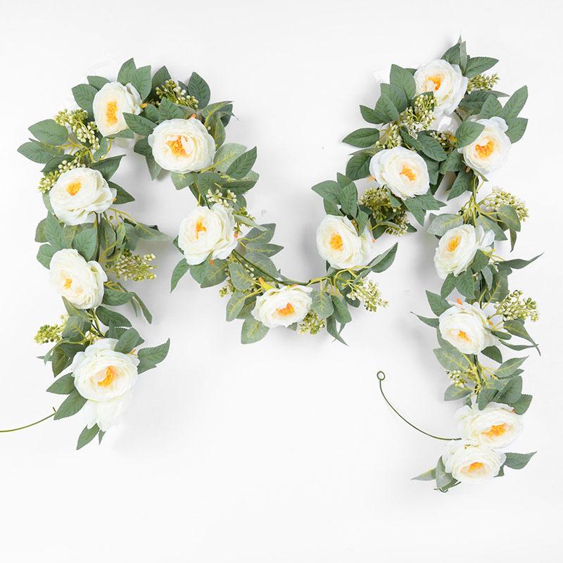 

Decorative Flowers & Wreaths 2M Rose Artificial Garland Fake Eucalyptus Vine Hanging Plant For Wedding Arch Birthday Party Home Garden Decor