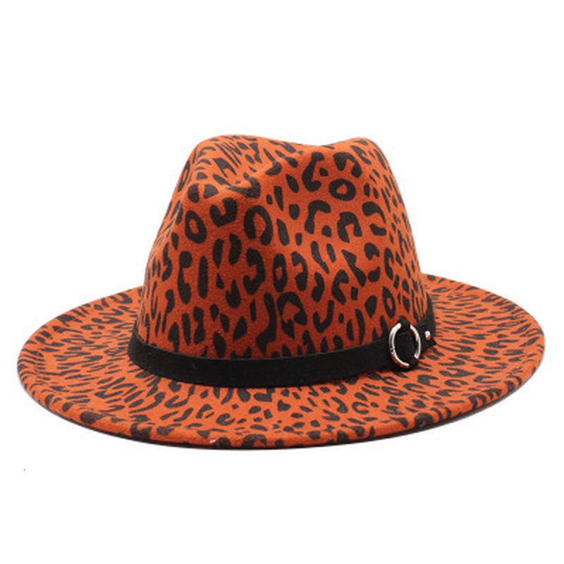 

2021 New Felt Grain Print Belt Buckle Vintage Wide Brim Hats Winter Autumn Women Men Trilby Panama Jazz Caps Fedora 74zr