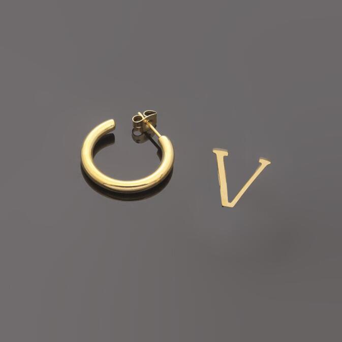 

2022 Arrival small big 2.2cm 3.3cm dangle trendy letter Design 3 Colors birthday Earrings Hip Hop Earings Earring for Women Party Wedding half circle Hoop Wholesale