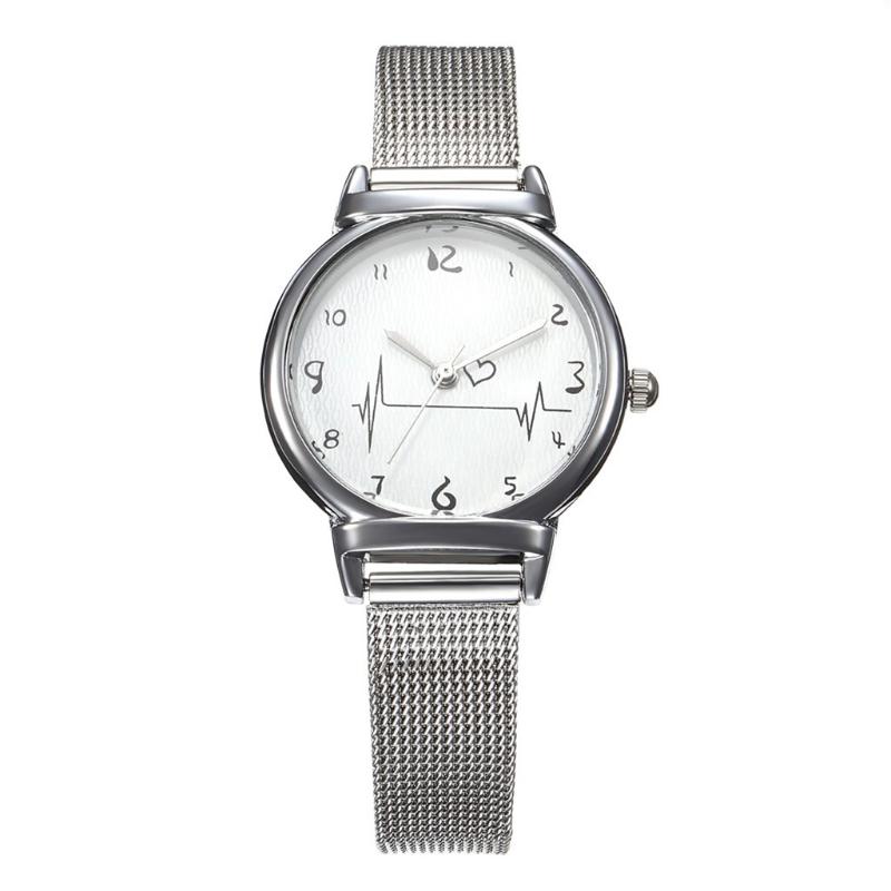 

Wristwatches Women Simple Business Heart Scale Quartz Watch Kh041 Series Mesh Belt Ladies Casual Watches Relogio Feminino