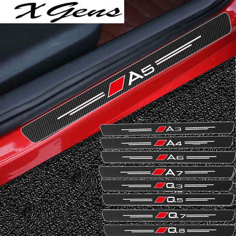 

Carbon Fiber Car Door Sills Sticker For Audi Sline Quattro A1 A3 A4 A5 A6 A7 A8 TT Q3 Q5 Q7 Q8 B8 TT S1 S3 S4 S5 S6 S7 S8 TTS, Other