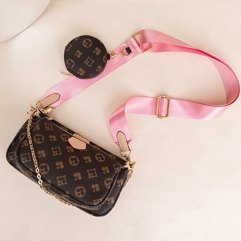 

Famous brand bag Lvjia's same mahjong bags d1132 New fashion printed single shoulder messenger handbag women's three piece combination wallets purse, Other extra fees no bag