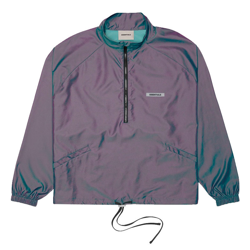 

2021 New 20ss Latest Top Hip Hop Fog Windbreaker Half Zipper Colorful Ribbon Men Women Jacket 3okf