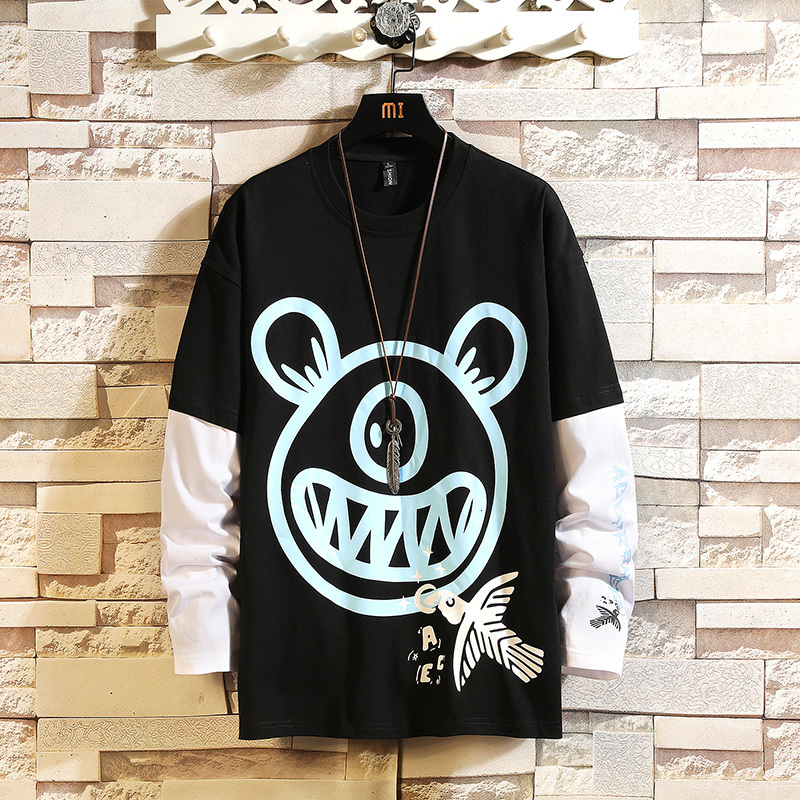 

2021 New Hip Hop Oversize t Shirt Men Streetwear Harajuku Color Funny Tshirt Short Sleeve Back Print Loose Punk T-shirt Plus Size Nfuo, Black