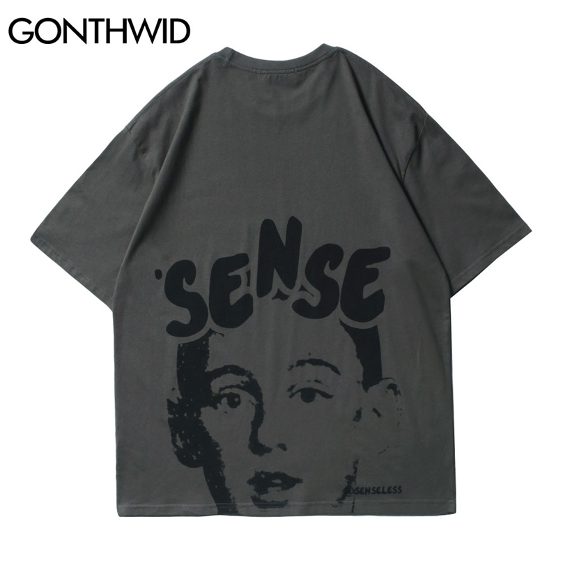 

T-Shirts Hip Hop Streetwear Men Summer Graffiti Boy Print Short Sleeve Tees Harajuku Cotton Casual Loose Tshirts Tops 210602, White