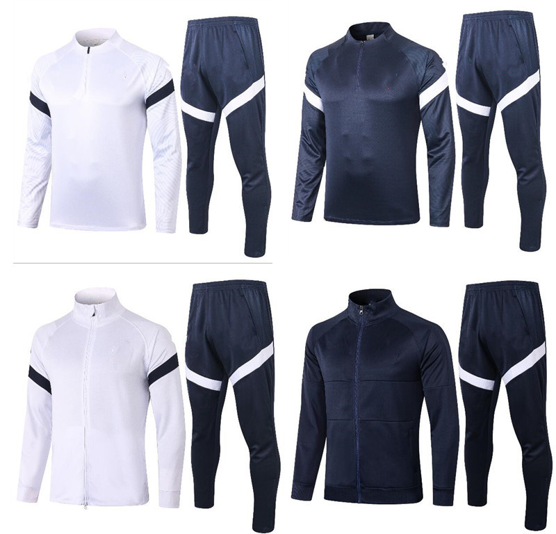 

Survetement France Tracksuit Jacket 2021 Mens Soccer Training Suit 20 21 TOP Quality Long Sleeve PRE-MATCH Football Winter Pants kit, White
