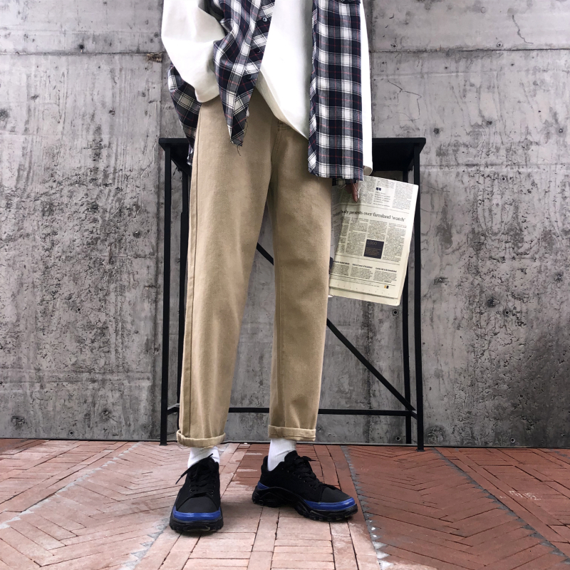 

2021 Spring New Men's Cotton Casual Wind Bf Style Leisure Tide Cargo Pants Male Khaki/black/green Color Trousers -2xl Pm3w, Army green