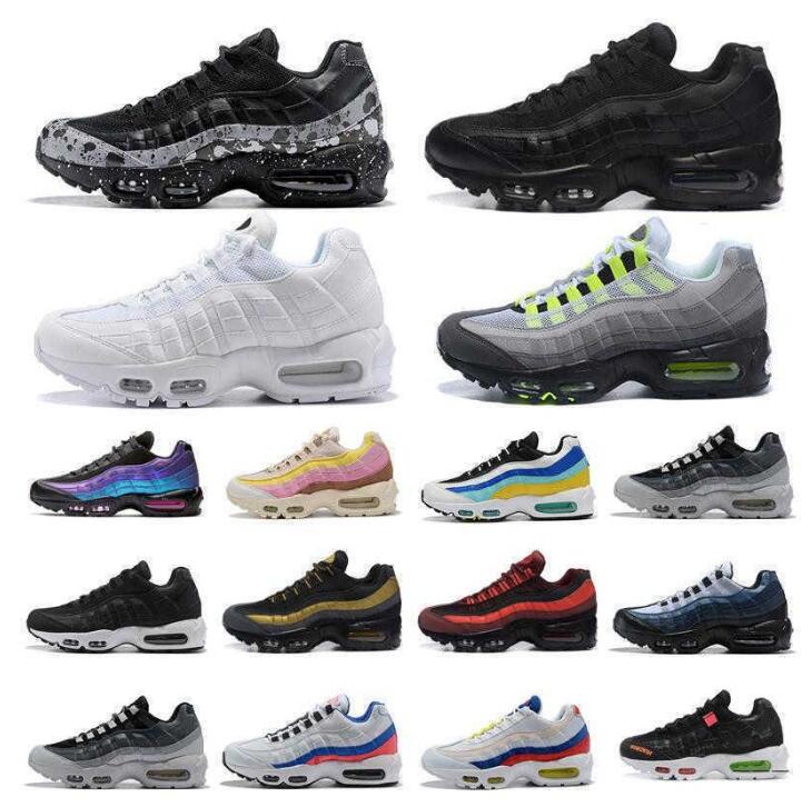 

fashion men's 95 og cushioned shoes navy blue chaussure triple 95s neon denham running retro black white vapourmax worldwide pack greed