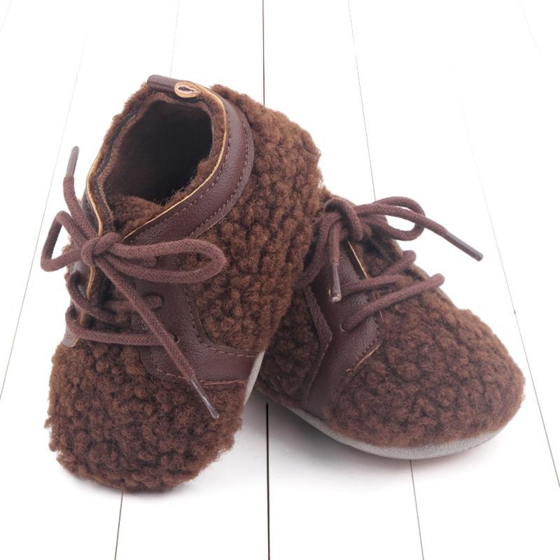 

First Walkers -18M Baby Booties Shoes Anti-slip Toddler Prewalkers Soft Infant Crib Winter, White