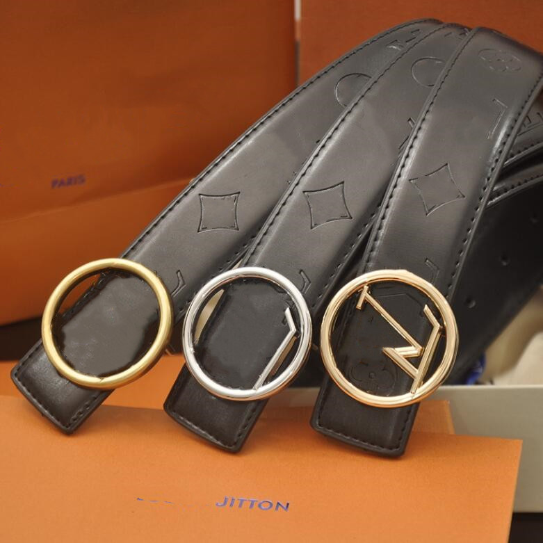 

Ouis uitton BETLS Men's Fashion Women's Round belt buckle in three colors brand A birthday present, Take the box
