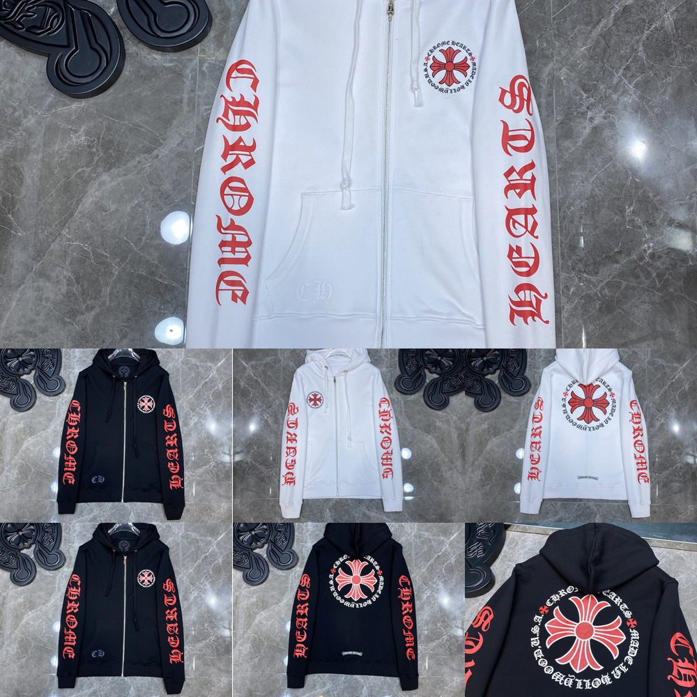 

designer sweater correct Red Sanskrit letter flower arm horseshoe zipper, Black