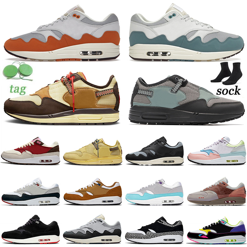 

OG Sneakers 1 Patta Waves Mens Women Running Shoes 2022 Arrivals Baroque Brown Saturn Gold Monarch Noise Aqua Have A Day AirsMaxs1 Tennis Trainers Sports Size 45, No#20 black red 40-45