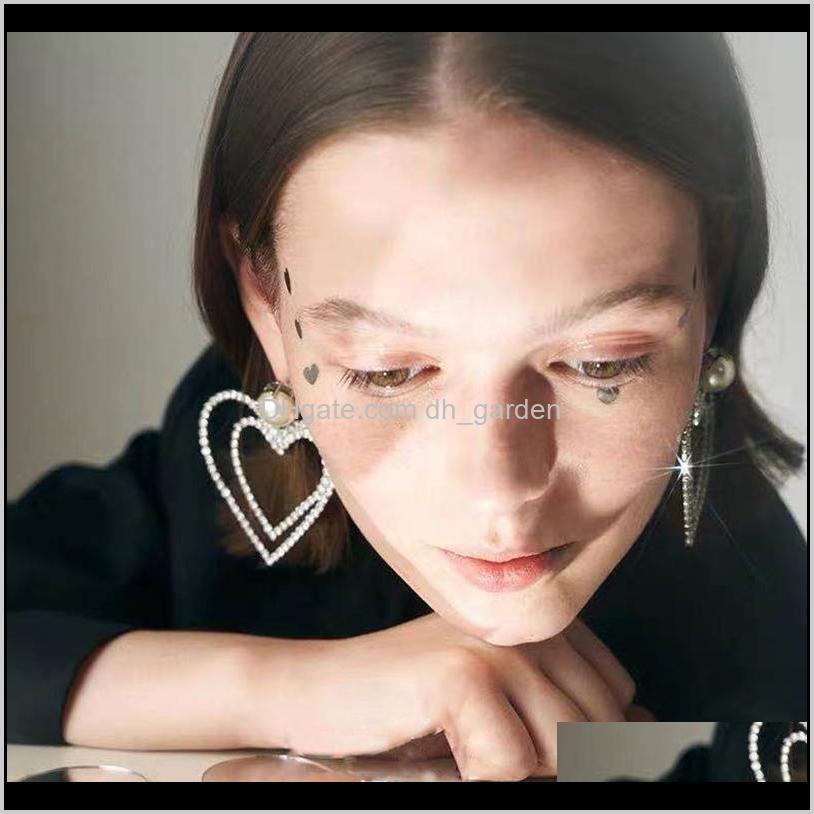 

Charm Jijiawenhua Trend Ladies Love Heart Shaped Rhinestone Hoop Earrings Dinner Wedding Jewelry Fashion Temperament Aessories Drop Delivery