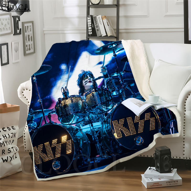 

CLOOCL Heavy Metal Kiss Band 3D Print Harajuku Air Conditioning Blanket Teens Bedding Throw Blankets Plush Quilt