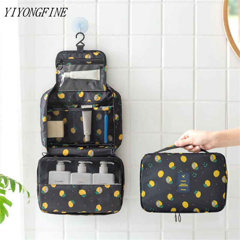 

Nylon Cosmetic Waterproof Hook Large Women Toiletries Bag Men Travel Wash kit Beauty Neceser Makeup Case C0315