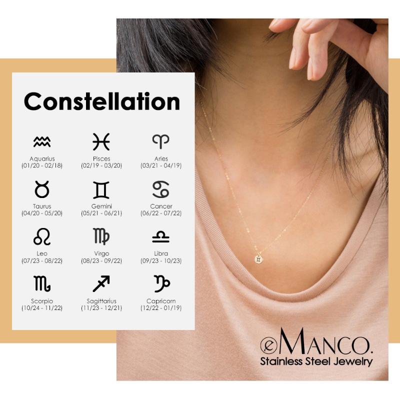 

Pendant Necklaces 316L Stainless Steel Necklace Engrave Constellations Pendants For Friends Women's Suspension Jewelry
