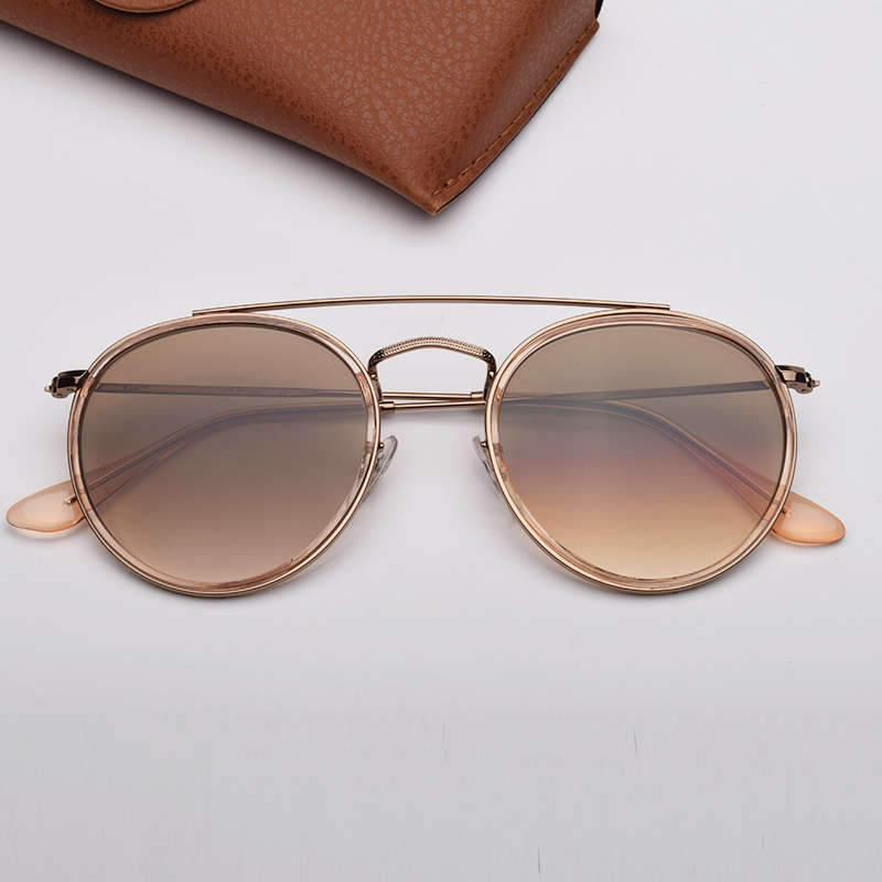 

2021 round woman fashion sunglasses des lunettes de soleil mens ray sun glasses with top leather and sticker