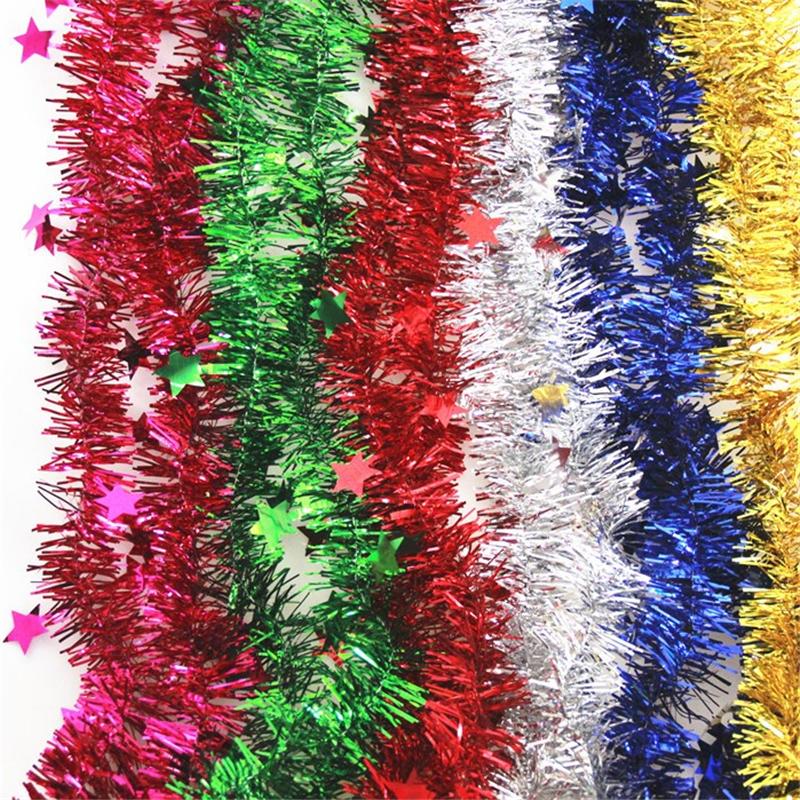

Christmas Decor Colorful Tinsel Garland Ribbon Bar Shiny Tops Christmas Tree Ornaments Party Wedding Decorations New Year 2021