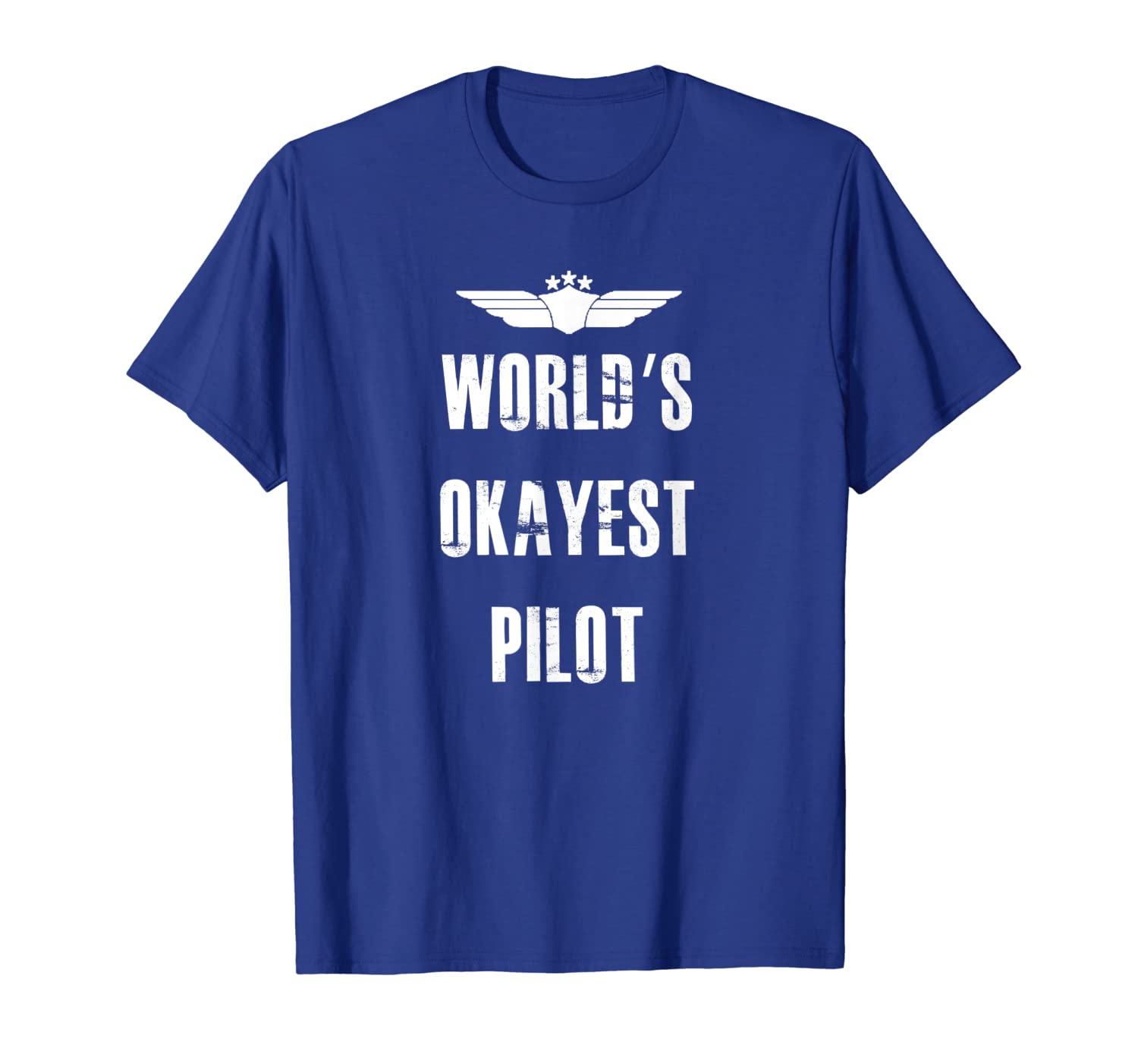 

world's okayest pilot funny flying aviation t-shirt, White;black
