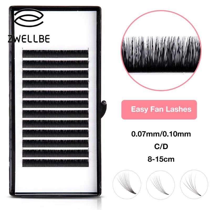 

Zwellbe Easy Fan Lashes Bloom Eyelash Extension Austomatic Flowering Fast Fan Self-Making Fans Volume Lashes soft makeup eyelash