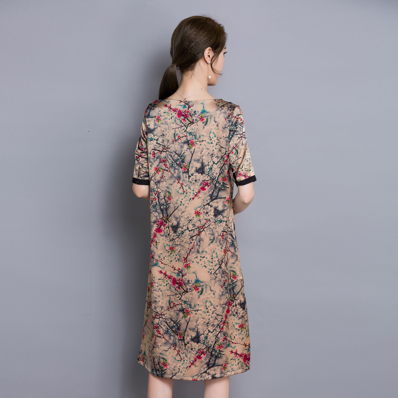 

2021 New Sleeve Floral Summer Half Women Clothing High Quality Vestidos Vintage Plus Size 5xl Ladies Esfyy456 16x3, Yellow plum blossom