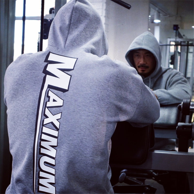 

2021 New Mens Body-building Printed Fleece Pullover Hoodies Men Casual Hooded Streetwear Sweatshirts Male Fashion Sportswear 9a74, Gray