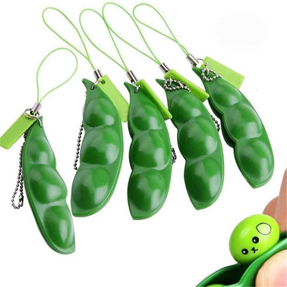 

Keychains Fiet Toys Decompression Edamame Pop It Squishy Squeeze Pea Beans Nice Key Chain Stress Toy for Adult Rubber Boys Christmas Gift