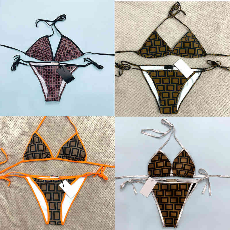 

Fashion sexy bikinis for women designer swim suit Swimsuit high waisted Letter Printed Strappy cheeky Split Women Clothing  XL, White;black