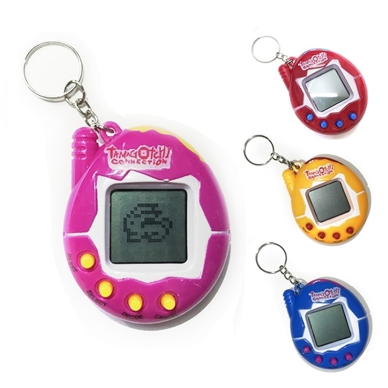 

50PCS/DHL Electronic Pets Vintage Retro Game Tamagotchi Digital Pets Virtual Cyber Toy Keychain Finger Game Key Ring Stress Relief H254U0F