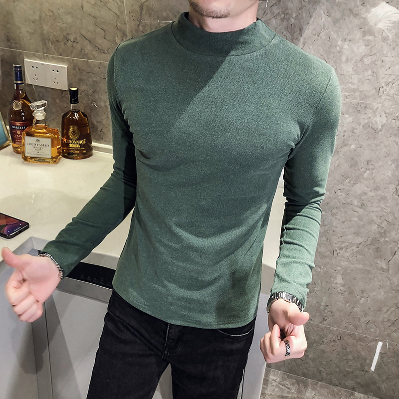 

2021 New High Quality Fashion Autumn Long Sleeve Men's Casual T-shirts All Game Thin Fit T-shirt Homme 5t3i, Dark gray.