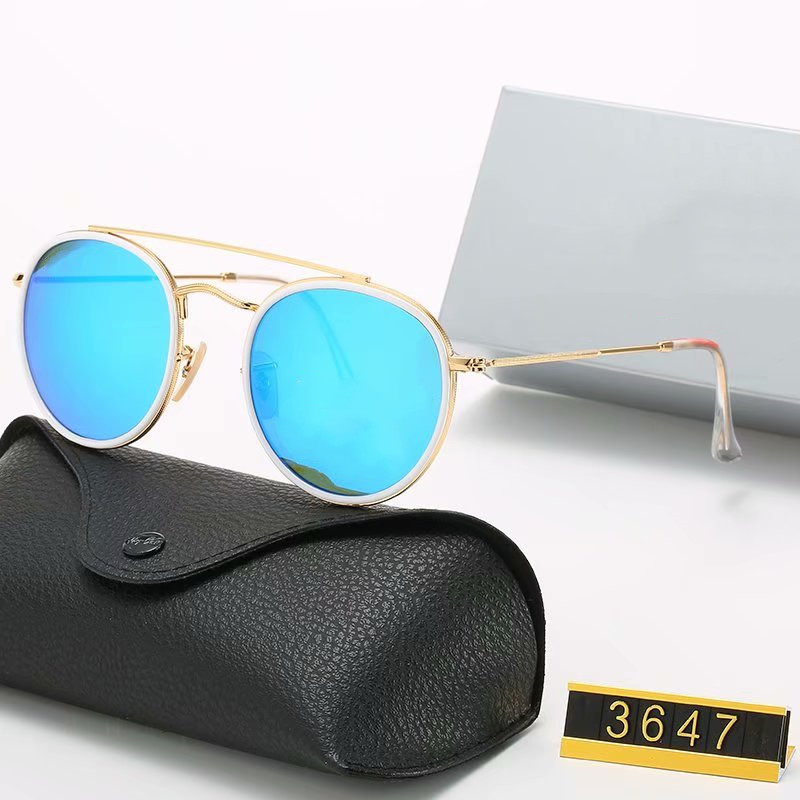 

Classic Brand designer Round Polarized Sunglasses driving Eyewear Metal Gold Frame Glasses Men Women Mirror Sunglasses Polaroid glass Lens, White;black