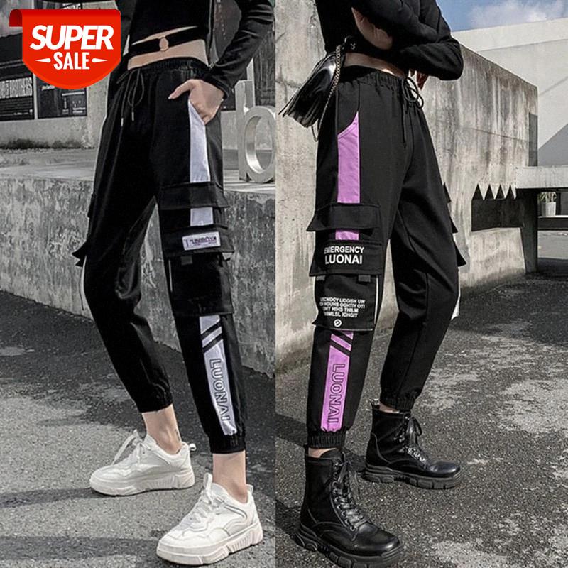 

Ankle-Length Harem Pants joggers sweatpants Korean style new 2020 womens fashion clothes autumn black Cargo Pants pants #7C2C, Black;white
