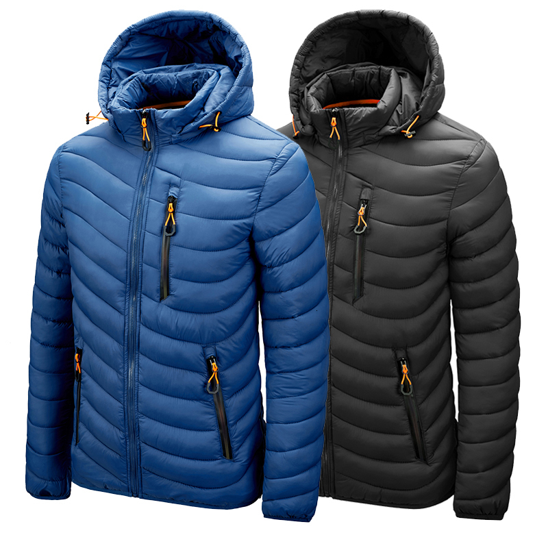 

2021 Warm Men Windbreaker Latest New Spring Autumn Hooded Soft Parkas Men's Fashion Casual High Quality Jacket Coat Male UEB4, Rls22913blue