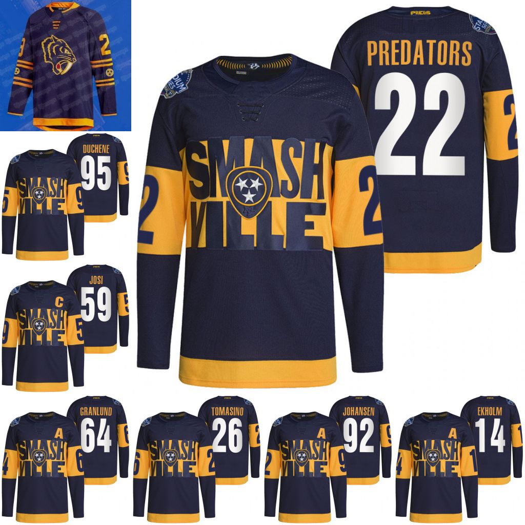 

predators navy 2022 stadium series jersey ryan johansen filip forsberg mattias ekholm mikael granlund matt benning dante fabbro philippe myers tommy novak jerseys, Men's s-xxxl /2022 stadium series