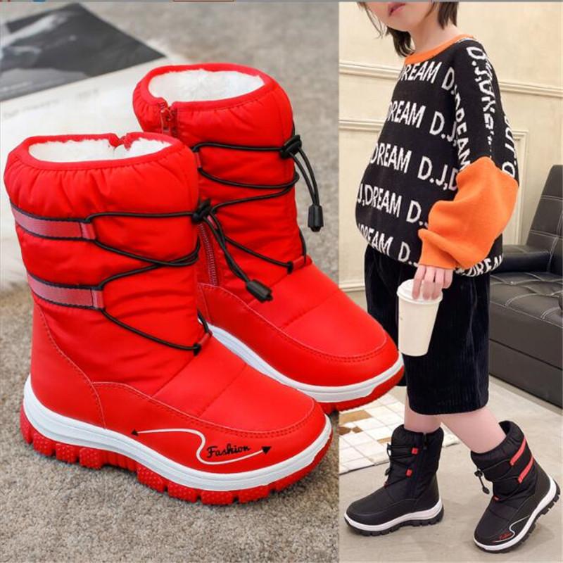 

Boots 2021 Winter Kids For Girls Brand Comfortable Keep Warm Snow Children Shoes Chaussure Enfant, Black