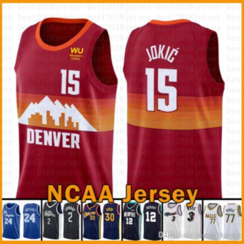 

Nikola Denver Nuggets New 15 Jokic basketball Jersey 2020 2021 New Chris Anthony 1 Edwards 3 Paul Karl-Anthony 32 Towns 23 James, Black;red