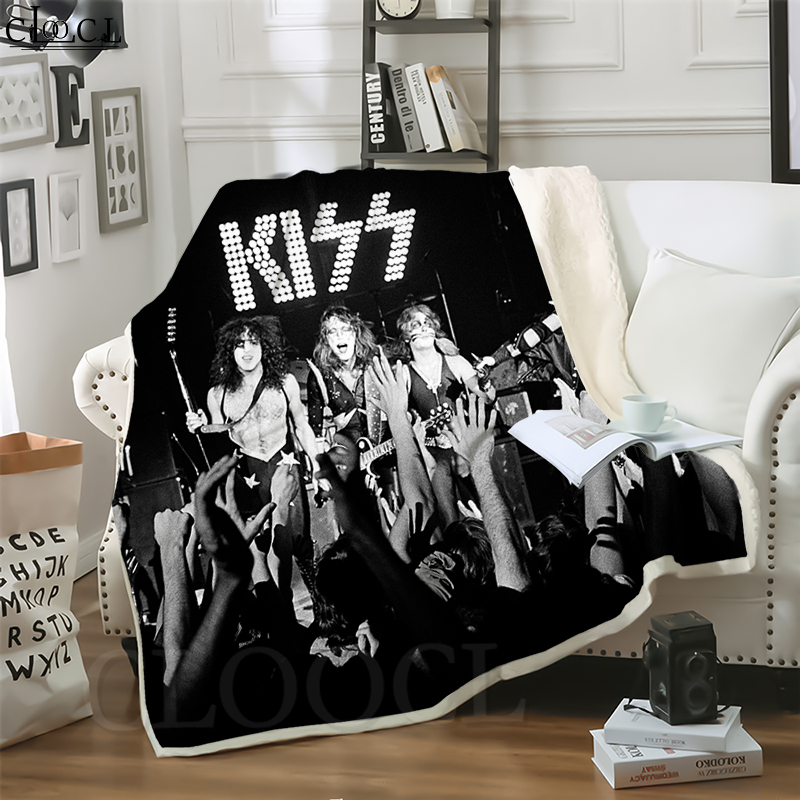 

CLOOCL Metal Rock Kiss Band 3D Print Casual Style Air Conditioning Blanket Teens Bedding Throw Blankets Plush Quilt