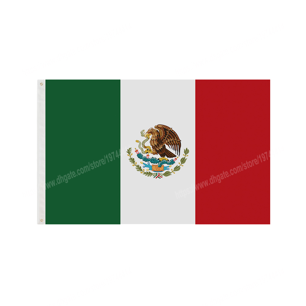 

Mexico Flags National Polyester Banner Flying 90 x 150cm 3 * 5ft Flag All Over The World Worldwide Outdoor can be Customized