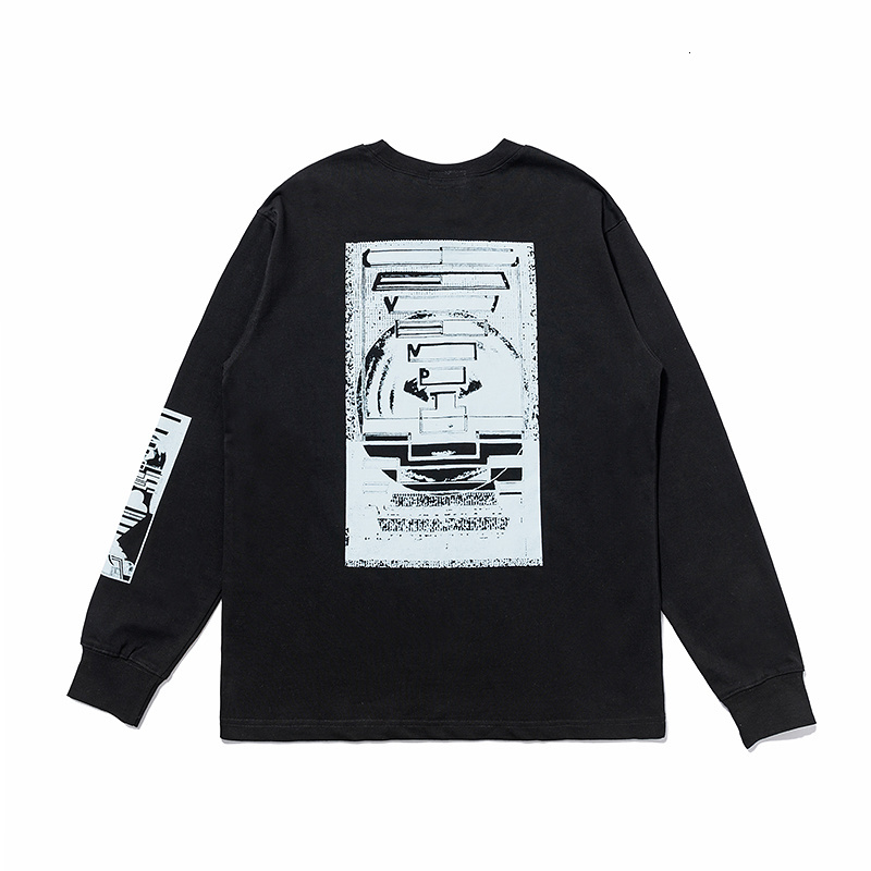 

2021 New Japanese Cotton Drop Shoulder Long Sleeve Men Women Top Tee Casual Fashion Loose T-shirts Diu9, Black2