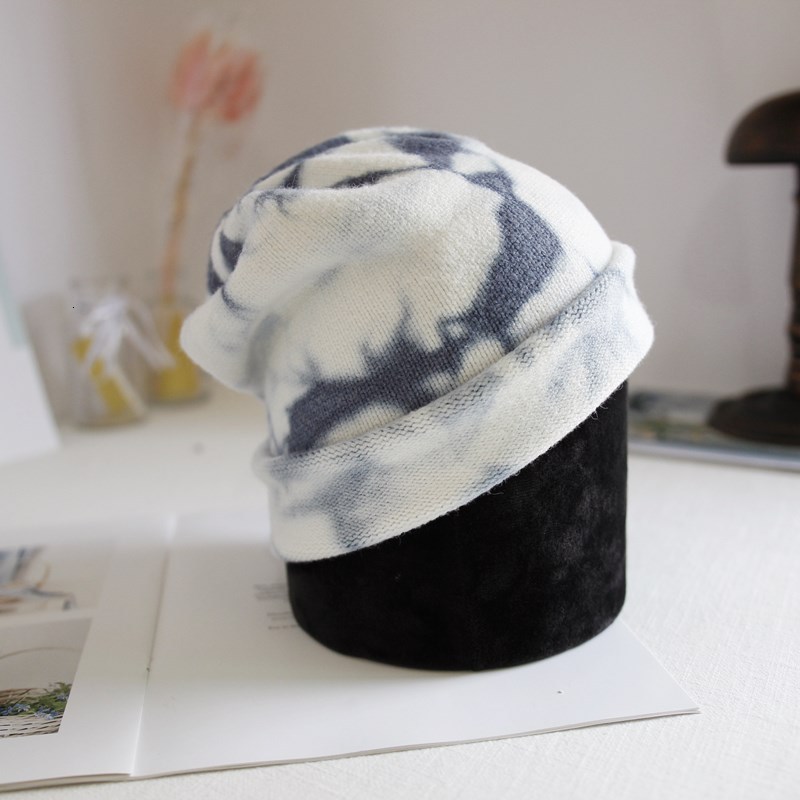 

2021 New Fashion Beanie Skullies Warm Winter Female Cap Wool Knitted Daily Printed Slouchy for Men Women Baggy Hat 4d0a, Blue