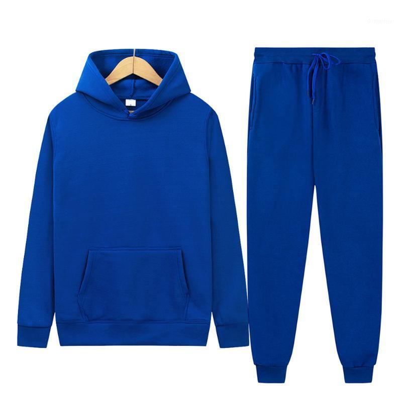 

Running Sets Men's Suit Hoodie + Pants Fall/Winter Hooded Sweatshirt Sweatpants Fashion Slim Hip Hop Pullover, Black;blue