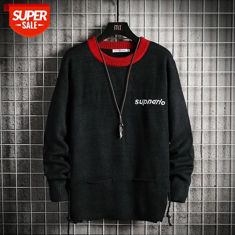 

Men'S Sweaters Spring Autumn Winter Clothes 2020 Pull OverSize -4XL 5XL Korea Style Casual Standard Pullovers #tu4n, White;black