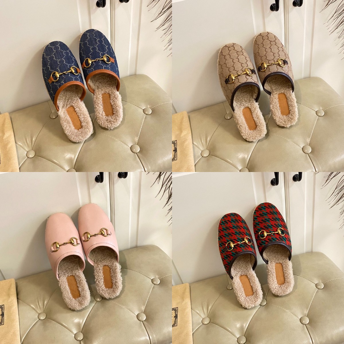 

Designer Princetown Slippers Winter Women Wool Loafers Ladies Warm Lazy Non-slip Slides Classic Metal Buckle Embroidery Cotton Shoes Box, If you want more styles;please contact