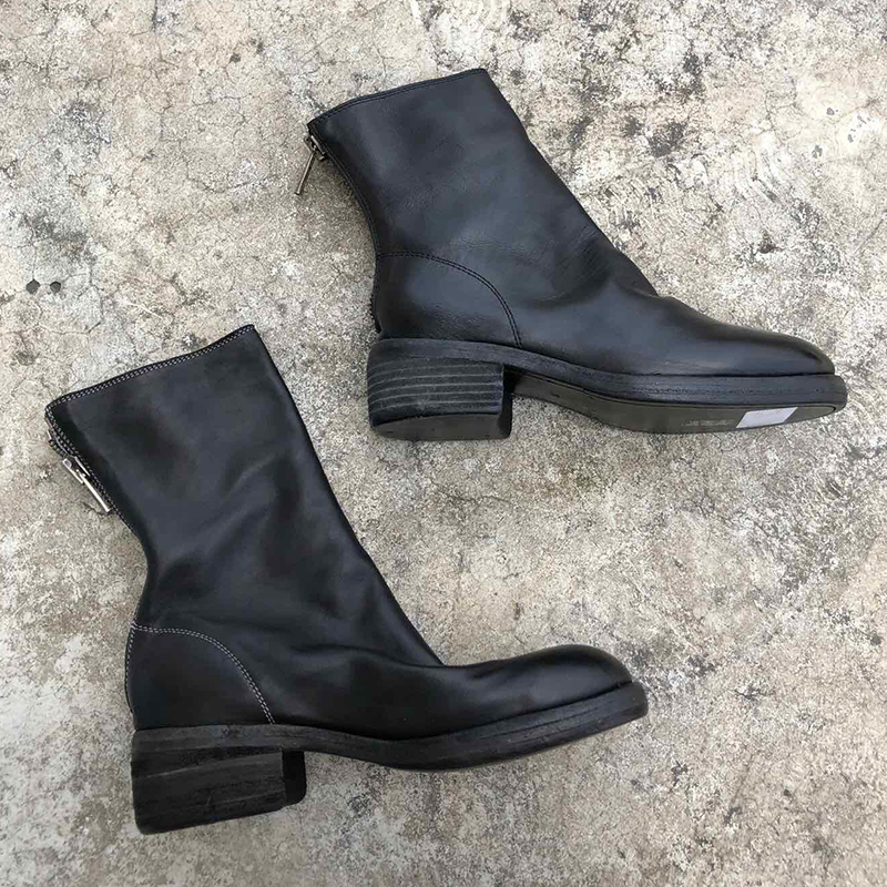 

2020 Australia Cowboy Style Vintage Martin Boots With Back Zipper Round Toe Soft Horse Leather And Goodyear Craft Sole 796 Ankle Bottes, Black