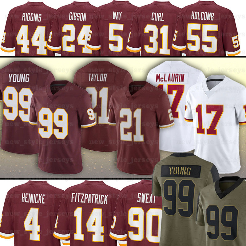 

99 Chase Young Football Jerseys Terry McLaurin Sean Taylor Taylor Heinicke Ryan Fitzpatrick John Riggins Ryan Kerrigan Trent Williams Jurgensen, Men(hong ping)