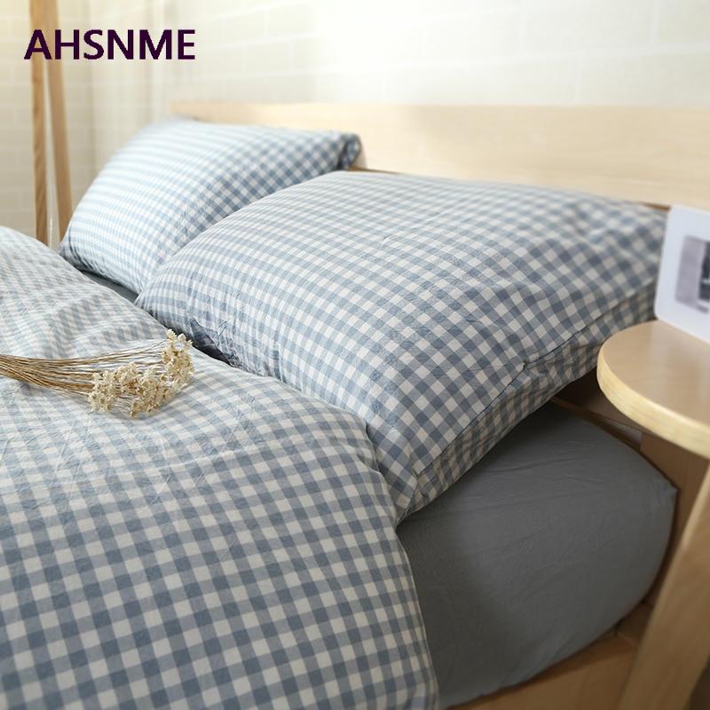 

Bedding Sets 100% Cotton Nevresim Takimlari Super Soft Parrure De Lit Cool Summer Light Blue Set California Size King, Light blue plaid