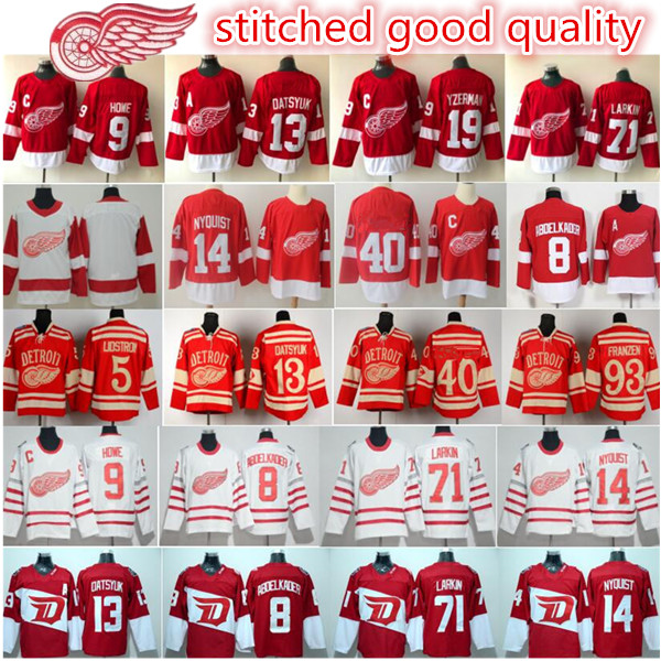 

Detroit Red Wings Jerseys Hockey 13 Pavel Datsyuk 71 Dylan Larkin Steve Yzerman Sergei Fedorov Tyler Bertuzzi Anthony Mantha 5 Filip Hronek, Men new white